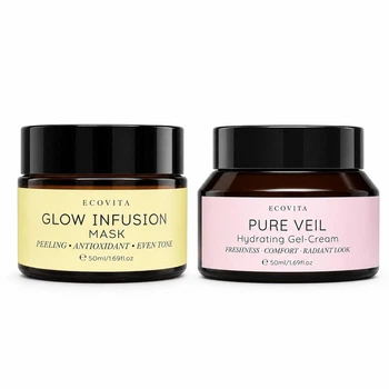 Дует №11 для миттєвого сяйва та глибокого зволоження шкіри ECOVITA Glow & Hydrate Express Duo