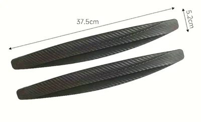 Универсальные гибкие противоударные накладки Carbon Bumper Shield Антицарапки защита на бампер 37.5 см х 5.2 см Черный Карбон 1уп=2шт