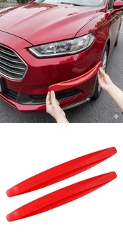 Універсальні гнучкі протиударні накладки Carbon Bumper Shield Антицарапки захист на бампер. 37.5 см х 5.2 см. Колір червоний карбон. 1уп.=2шт.