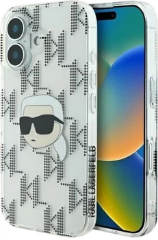 Etui Karl Lagerfeld IML Karl Head Electroplated do Apple iPhone 16 Transparent (KLHCP16SHKLPKHT)