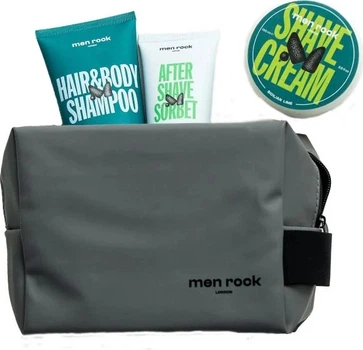 Набір косметики для догляду Men Rock Daily Grooming Routine Cорбет після гоління 100 мл + Шампунь для волосся та тіла 200 мл + Крем для гоління Sicilian Lime 100 мл + Косметичка (5060796560879)