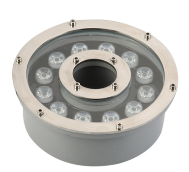 Подводный LED прожектор 12W RGB IP68, AC24V, Ø180×85мм, с пультом ДУ — для бассейна и фонтана