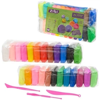 Пластилин воздушный 24 цвета 240 грамм Zibi Kids Line ZB.6297, 818245