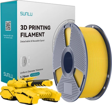 PLA-пластик Філамент Sunlu PLA Basic Vivid Yellow для 3D-принтера - 1Кг, 1.75mm з Котушкою