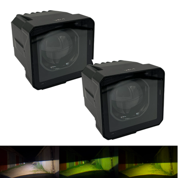 Bi-LED туманки А-32 30-40W желтый белый свет, габарит красный, дальний свет, 10-80V