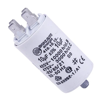 Конденсатор пусковой 10uF 425VAC ±5% 36x58mm+болт, с клеммами 6.3mm (4.16.10.15.64) Ducati - 279233