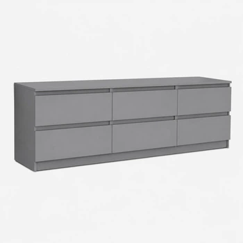 Тумба под телевизор NS-12 180,2×40×53 см, 6 ящиков Антрацит