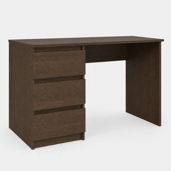 Комп'ютерний/письмовий стіл 120×60×75,5 см з тумбою на 3 ящики зліва, Венге Темний (NS-13)