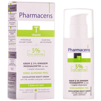 Крем для лица Pharmaceris T Sebo-Almond Peel 5% ночной I степень отшелушивания с 5% миндальной кислотой 50 мл
