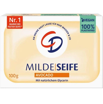 Веганське мило на рослинній основі CD mildseife Avocado з гліцерином, авокадо 100 г