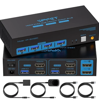 HDMI KVM-переключатель VPfet VP-SW220 USB 3.0/2×2/4K 60 Hz