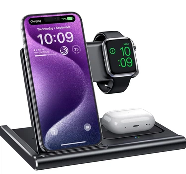 Беспроводная зарядная станция 3 в 1 EXW HYS03 для Apple Watch и AirPods, Fast Wireless Charger, Black
