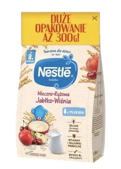 Nestle молочно-рисова каша з яблуком і вишнею для дітей від 8 місяців, 300 г