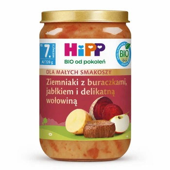 Дитяче пюре HiPP BIO Картопля з буряком, яблуком та ніжною яловичиною від 7 місяців 220 г