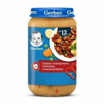 Дитяче пюре Gerber Гуляш із яловичиною, овочами та картоплею від 12 місяців 250 г