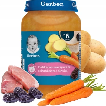 Дитяче пюре Gerber Ніжні овочі зі свининою та чорносливом від 6 місяців 190 г