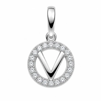Підвіска срібна літера V з фіанітам Silver Style (42501.10 sku:2300104346140)