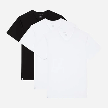 Набір футболок чоловічих Lacoste 358613137 L 3 шт Чорний/Білий (1161294358)