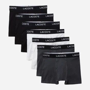 Набор трусов боксеров мужских хлопковых Lacoste 20475815 3XL 7 шт Темный серый/Черный/Белый (1161390991)