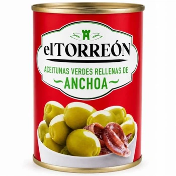 Оливки зелені el TORREON Anchoa (з анчоусом) 4*120g - 480 g