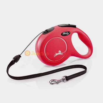 Рулетка для собак Flexi New Classic M червона, 8м до 20кг (трос)