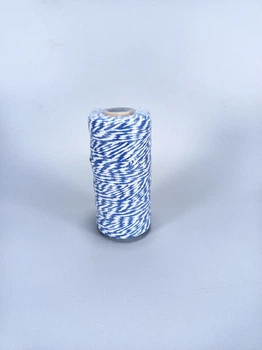Бечевка декоративная 2мм х 100м 80г бело-синяя Unison (D02901 -blue white)