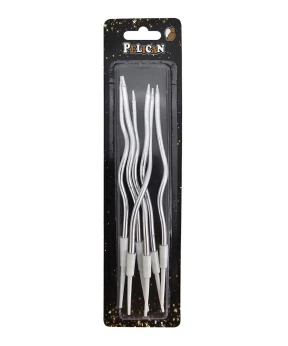 Свічки "Хвилька 6 штук" хром срібло TM Pelican Срібний Pelican (861302)