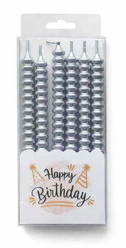 Набор свечей 6шт 11,5см, Спиралька-серебро Серебряный Unison (124116 silver)
