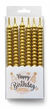 Набор свечей 6шт 11,5см, Спиралька-желтое золото Золотой Unison (124116 yellow gold)