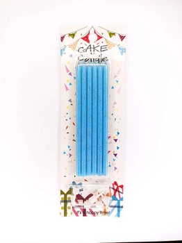 Свічка з блиском, 13см, блакитні, 6шт/уп Блакитний Unison (800240 blue)