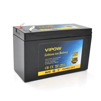 Акумуляторна батарея літієва Vipow 12 V 10Ah з елементами Li-ion 18650 з вбудованою ВМS платою (3S5P)