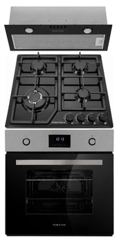 Комплект Gunter&Hauer: Духова шафа EOM 857 BTEL + Варильна поверхня газова GH 609 B + Витяжка ATALA 60 BL