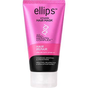 ELLIPS Vitamin Hair Mask Repair «Бездоганний шовк» Маска для волос Про-кератиновий Комплекс з олією жожоба, 120 г