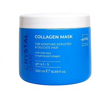 Професійна зволожуюча маска для волосся UNIC Crystal Bar Collagen Mask з колагеном та алое вера, 500 мл