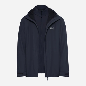 Куртка демисезонная с капюшоном мужская Jack Wolfskin Outrovert 3In1 Jkt M A66290-C0412 XL Синяя (4064886749329)