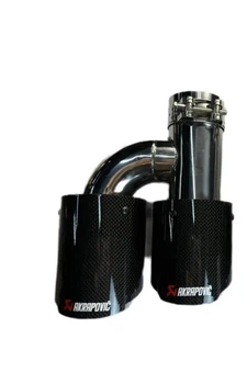 Двойная насадка на глушитель правая Akrapovic Evo Carbon Sport глянец 60–63 мм