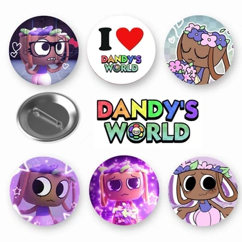 Набор закатный значков Dandy's world Roblox Мир Денди Роблокс персонаж Bessie Бесси 6 шт (ЗН10169)