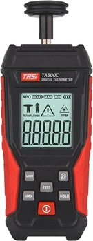 Лазерный тахометр TASI TA500C (3-99999 об/м) с дополнительными насадками для измерения контактным способом