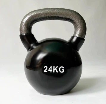 Гиря чавунна з вініловим покриттям 24 кг чорна PVC+Iron