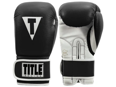 Рукавички тренувальні TITLE Pro Style Leather Training Gloves 3.0 16 унцій чорний/білий (4555)