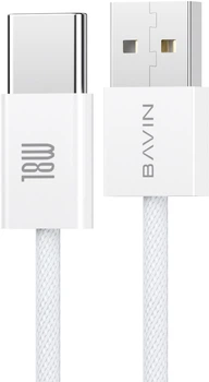 Кабель Bavin CB325-2M-C Fast Charging 18W USB-A/Type-C 2 м White (CB325-2M-C WH)