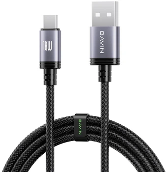 Кабель Bavin U-CB364-C Fast Charging 18W USB-A/Type-C 1 м Black (U-CB364-C BK)