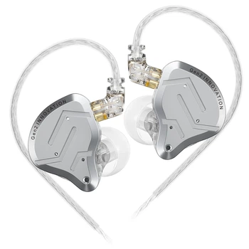 KZ ZSN PRO 2 (Silver, без мікрофону) – Гібридні навушники 1DD+1BA з професійним звучанням