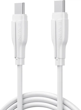 Кабель Bavin U-CB385-CC Super Fast Charging 60W Type-C/Type-C 1 м White (U-CB385-CC WH)