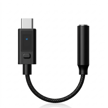Підсилювач звуку KZ AM02 USB-C to 3.5 мм з потужним чіпом, та вбудованим професійним еквалайзером Black
