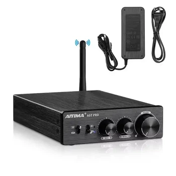 Підсилювач звуку AIYIMA A07 PRO 48V. Bluetooth 5.2, AUX, 300Wx2 (TPA3255) Black