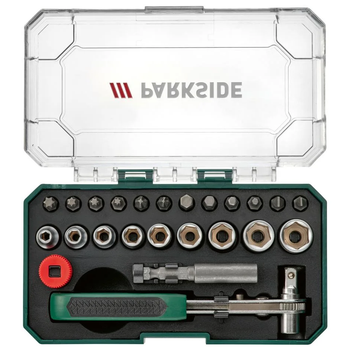 Набір інструментів PARKSIDE WWS-RS23-H01 з тріскачкою та бітами 23 предмети Black-Green (3_08510)