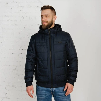 Демисезонная мужская куртка большого размера UF-fashion 89-DVL DV MEN'S 56 темно-синий