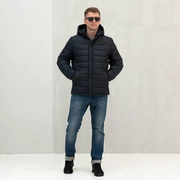 Мужская куртка демисезонная большого размера UF-Fashion 67-(сф) 54 темно-синий