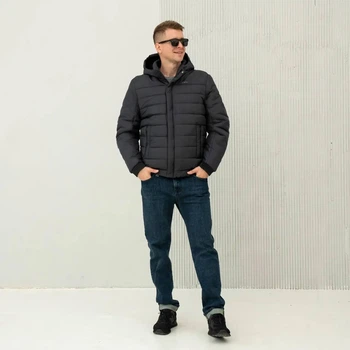 Зимова чоловіча куртка великого розміру UF-Fashion 35/1-е-сфк 60 графітовий